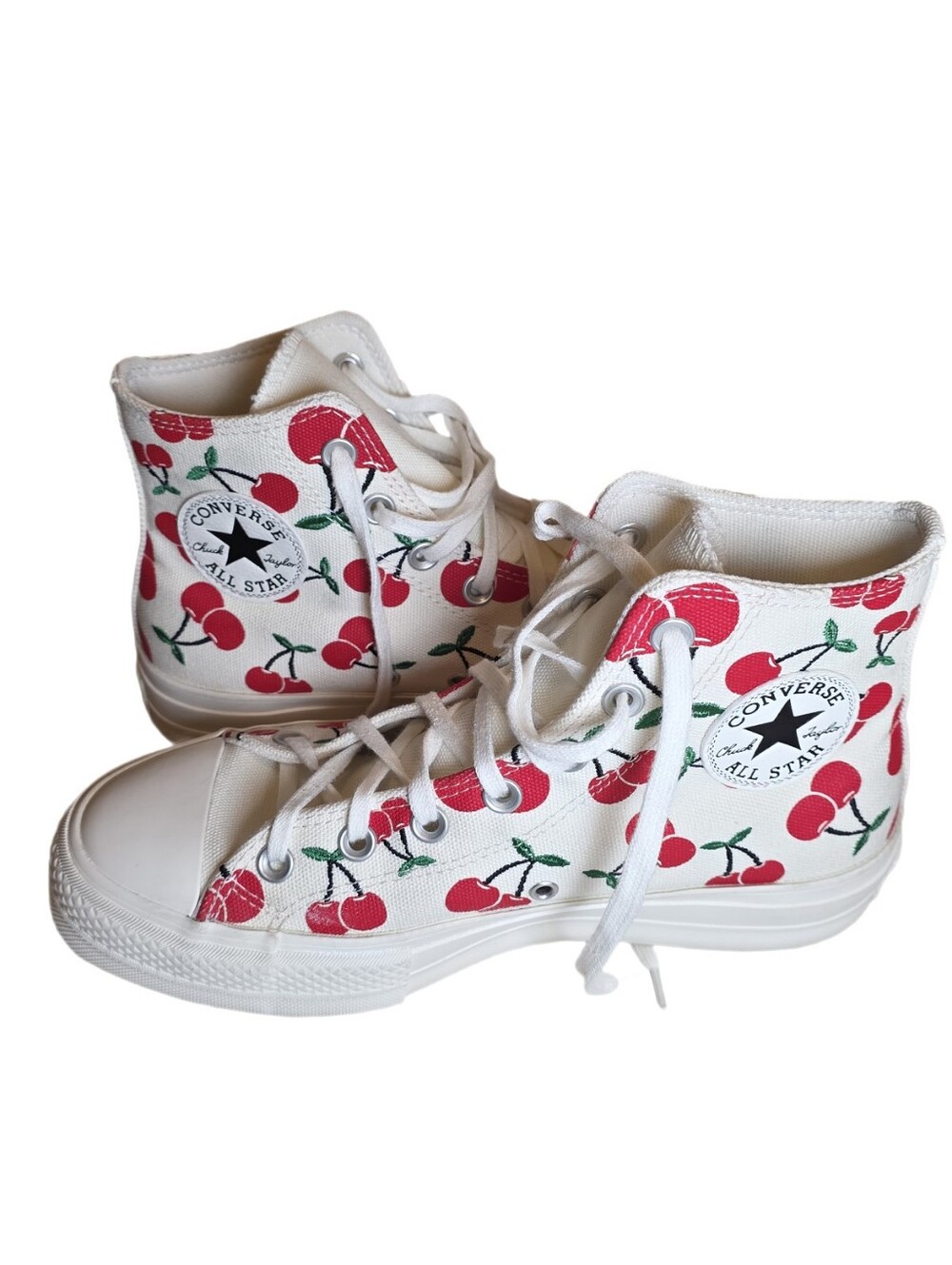 Converse Chuck Taylor All Star Lift Platform High Top Cherries Sneakers SZ 8 EUC